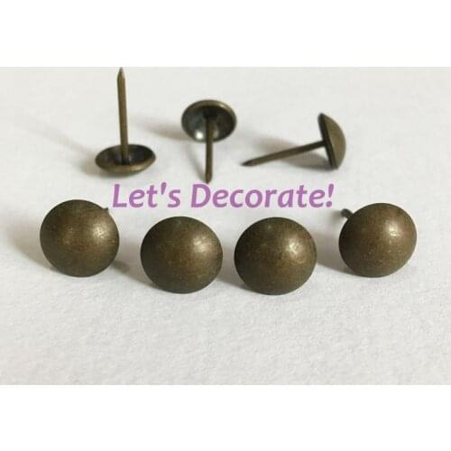 Free shipping 3000pcs/lot 11.3mmx20mm Mett Antique Brass Color Plated Home or Garden Decorative Tack, Hobnail, Upholstery Nail