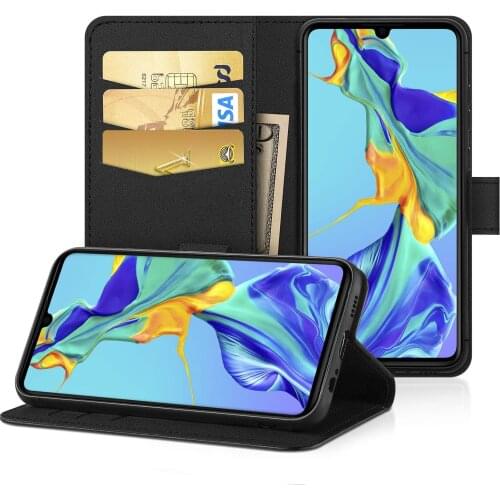 EasyAcc PU Leather Case For Huawei P30 Case with Card Slots and Foldable Mobile Phone Case with Stand Function for Huawei P30
