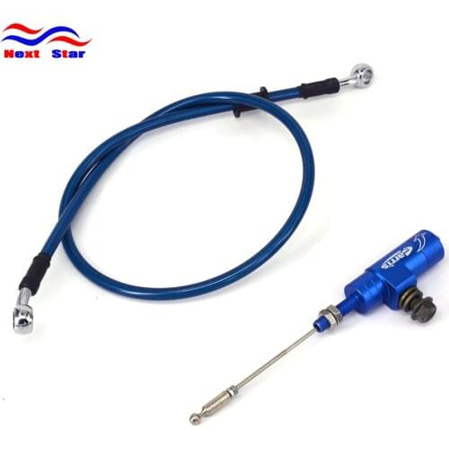 CNC Blue Hydraulic Clutch Cylinder Rod & 1200MM Hose For Street Bike Dirt Pit Bikes Motorcycle Motocross