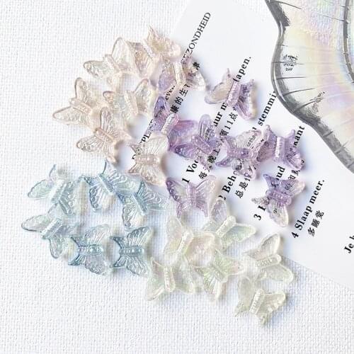 20pcs Color Three-Dimensional Small Butterfly Acrylic Charms DIY Making Earrings Necklace Bracelet Jewelry Accessories