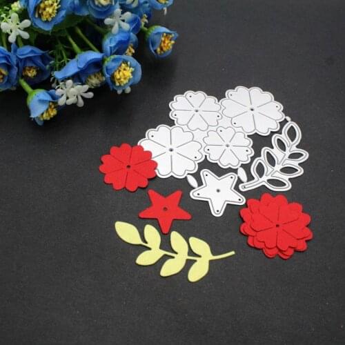 Flower Leaves Five-pointed Star Metal Cutting Dies Scrapbook For Card Album Photo Make DIY Crafts Stencil New Dies 2021