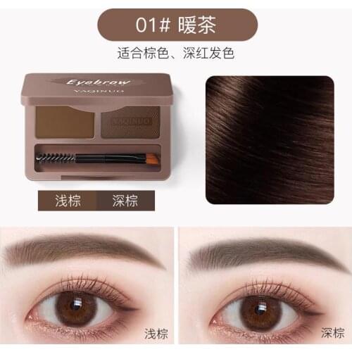 2-color Eyebrow Powder Smooth Non-Smudged High Color Rendering Waterproof Sweatproof Natural Lasting Makeup Maquillaje TSLM2