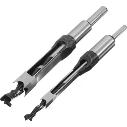 FUNN-2Pcs Wood Drill Bits Square Hole Drill Bits Woodworking Mortising Chisel Countersink Bit Kits Tools (3/8 Inch 1/2 Inch)