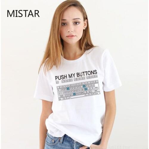 Keyboard printed graphic tshirt women new summer women fashion t-shirt white tops funny t shirt woman clothes drop shipping