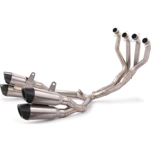 Real Titanium Alloy And Carbon Fiber Motorcycle exhaust muffler contact middle pipe slip on For KAWASAKI Z1000R
