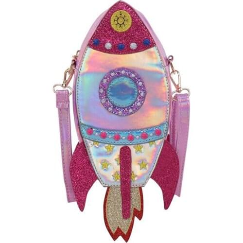 Personalized laser sequins female bag spaceship crossbody bag Ladies Casual Clutch Shoulder Bag Mini Bag Handbag For Women purse