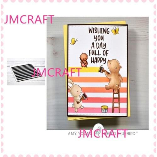 JMCRAFT 2021 New Rectangle Line Background Transparent Stamp Scrapbooking Stamping DIY Album Rubber Gift Card Stencil