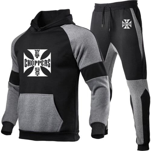 2021Hoodies Men West Coast Choppers Mens Hoodies Suit cotton Zipper Tracksuit Mens Hoodie+Sweatpants 2Pcs Sets