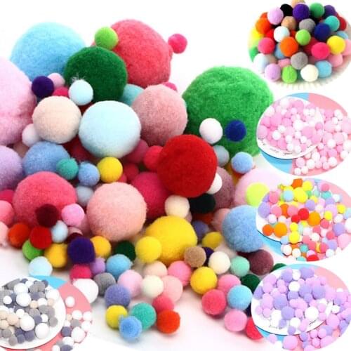 Pompom Mini Fluffy Soft Pom Poms Fluffy Plush Ball Kids Toys Handmade Wedding Decor DIY Sewing Craft Supplies 8/10/15/20/25/30mm