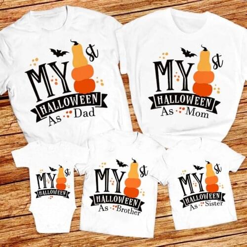 My First Halloween Daddy Mommy Brother Sister Baby Family Matching Clothes Halloween Party T Shirt Son Mom Tshirts Baby Bodysuit