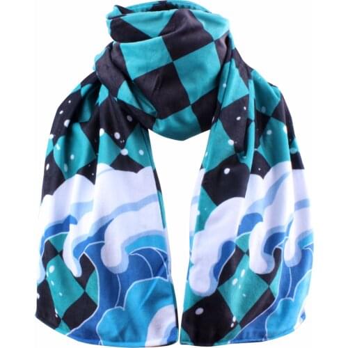 Men Women Girl Anime Demon Slayer Kimetsu no Yaiba Kochou Shinobu Kamado Tanjirou Scarf Scarves Neckerchief Cosplay Costumes