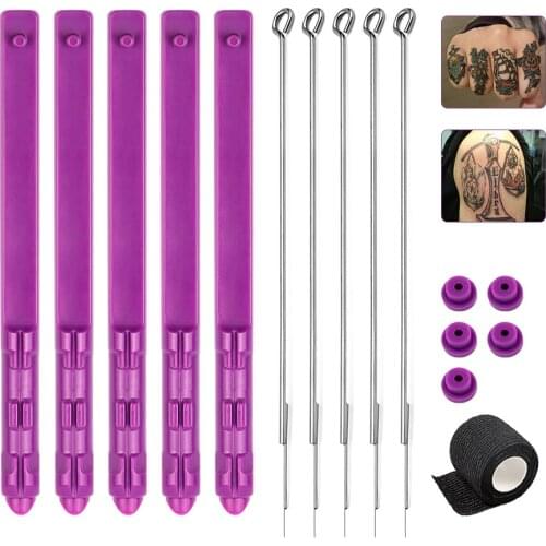 Tattoo Hand Poke Stick Pen Kit With Tattoo Needles Hand Poke Pen Traditional DIY Manual Tool Accessories Tattoo Supplies