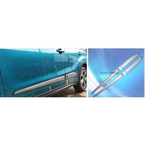 ABS Side Door Body Molding Cover Trim Protection Decoration 4 pcs / set Accessories Fit For Suzuki Vitara 2016 2017