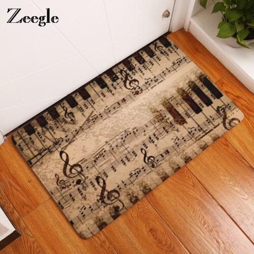 Zeegle Floor Mat Welcome Doormat Musical Note Printed Kids Bedroom Outdoor Mats Bathroom Carpets Kitchen Mats Bedside Area Rugs