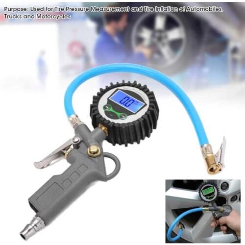 Inflatable Pump Digital Tire Inflator Pressure Gauge Backlight 0-230PSI Zinc Alloy Meter Air Compressor Tool car pump
