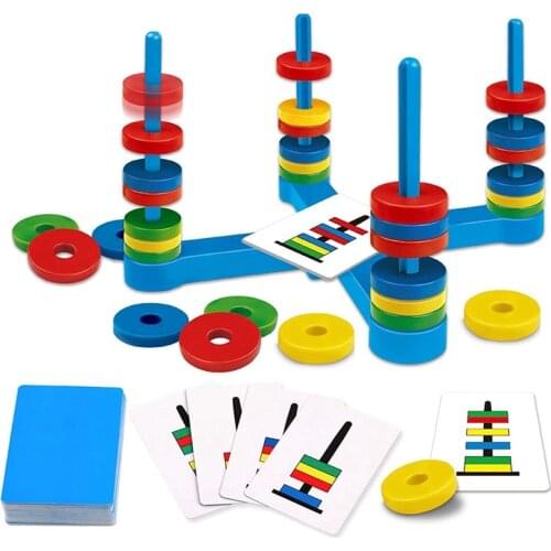 Board Game Magnetic Ring STEM Toy Matching Card Game Learning Toys For Boy Girl 3 4 5 6 Year Party Physical Toys