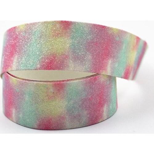 New arrival 22mm Heat transfer glitter artificial leather shiny Ribbon Halloween festival decorative webbing 10 yards