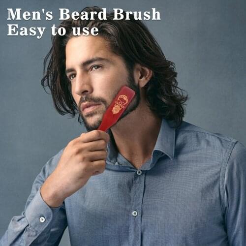 New Men Beard Brush Soft Bristles Wooden Handle Beard Grooming Brush Male Shaving Accessory Barber Hair Cleanning Beard Brush