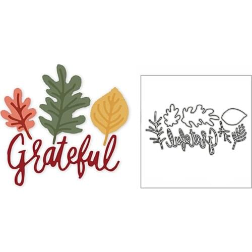 New Various Leaves Grateful Word 2020 Metal Cutting Dies for DIY Scrapbooking and Card Making Decor Embossing Craft No Stamps