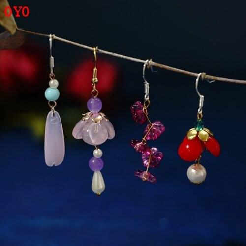 925 silver original antique daisy long earrings