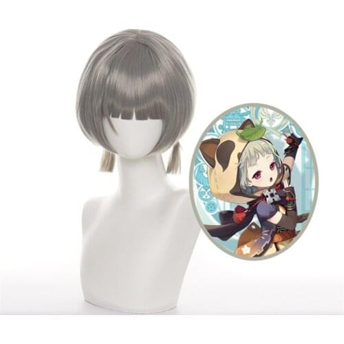 Genshin Impact Sayu Stuffy Cyan Cosplay Wig Any Face Shape Ladies Wig High Temperature Silk Rose Net Anime Game Role Playing