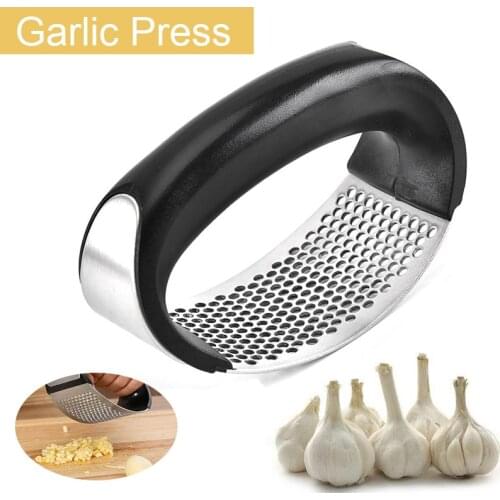 Stainless Steel Garlic Press Garlic Crusher Tool Garlic Ginger Press Hand Held Garlic Presser Rolling Crusher Kitchen Tools