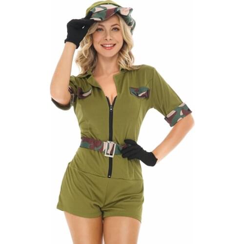Sexy camouflage officer policewoman uniform nightclub DS costume variable female spy party costume