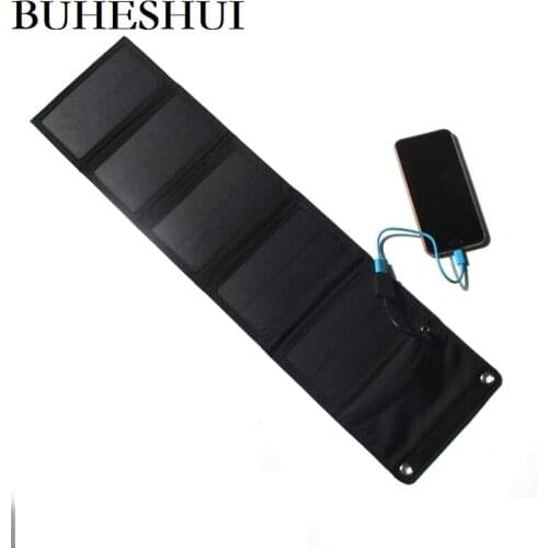 BUHESHUI 10W 5V Foldable Solar Panel Charger Portable Solar Battery Chargers Charging for Phone Hiking Outdoors Free Shipping