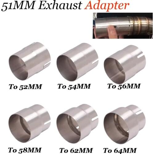 Universal Motorcycle Racing Exhaust 51Mm Adapter Connection 54Mm 56Mm 58Mm 62Mm Reducer Silence Connection Stainless Steel Tube