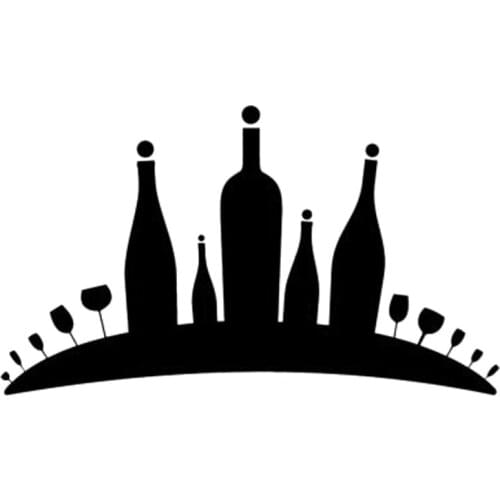 17.6cm*10.3cm Alcohol Wine Bar Vinyl Car-Styling Stickers Decals Black/Silver S3-6062