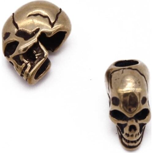 1PC Brass Skull Knife Beads Lanyard Pendant Paracord Bracelet Rope Cord DIY Decorative Accessories EDC Multipurpose Pendant