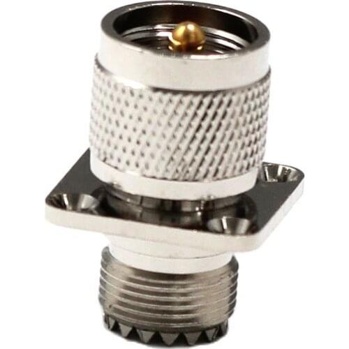 1PC UHF Male Plug switch UHF Female Jack 4-Hole Panel Chassis RF Coax Adapter Convertor NEW