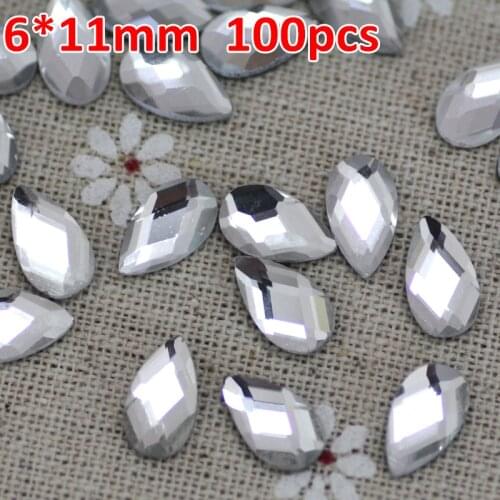 100pcs 6*11MM Waterdrop Good quality Crystal Clear DMC Flatback Hot Fix Rhinestone Glass Strass Hotfix Rhinestones