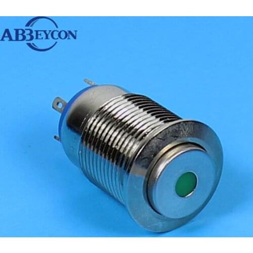 12mm High Flush Push Button Momentary ON 2A 36VDC Switches Dot Illuminated Metal Shell Push Button