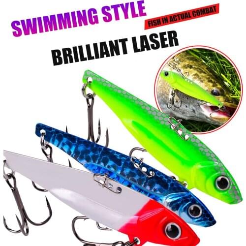 17g 7.5cm Metal VIB Blade Lure 3D Eyes Mini Wobblers Crankbait Sea Fishing Lure Artificial Bass Pike Hard Bait with Hook