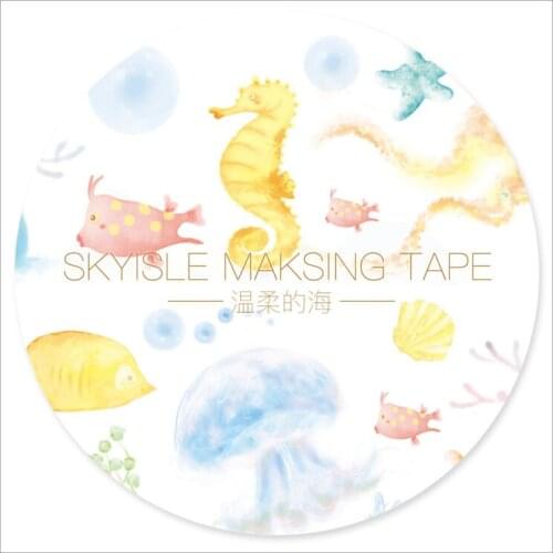 30mm Dreamlike jellyfish Sea world marine benthos Decoration washi Tape DIY planner Diary scrapbooking masking tape Escolar