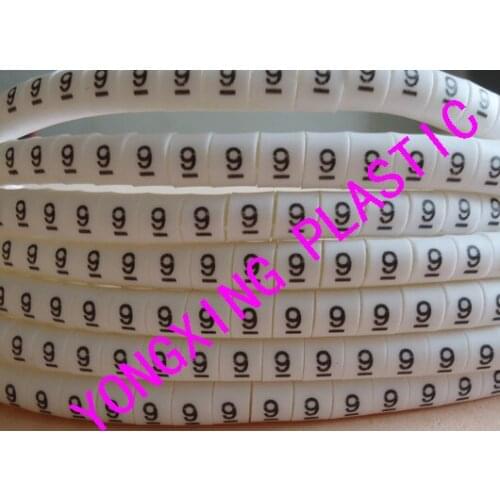 50pcs/lot freeshipping EC-3 10mm2 cable marker 8 9different number colorful