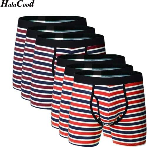 6Pcs/Lot Long Men Boxer Underwear Men Underware Boxer Shorts Mens Cotton Long Leg Boxers Underpants Quality Sexy Pouch Panties