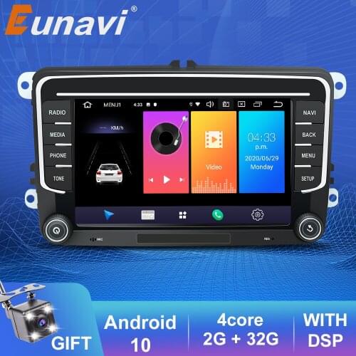 Eunavi 2Din Android Car Radio Multimedia player For Volkswagen VW Passat Polo golf4 Touran Jetta Tiguan Magotan Seat Auto Audio