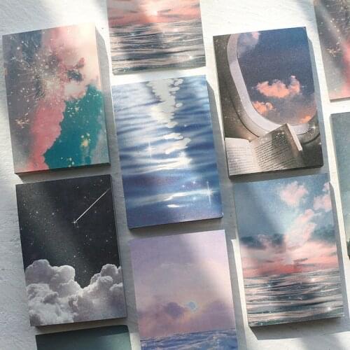 Memo Pad Wandering Star Ins Wind Message Memo Memo Landscape Painting Memo Paper 100 Sheets cute school supplie notebook notepad