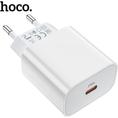 Hoco PD20W Type C Quick Charger Adapter For iPhone 11 12 Pro Max QC 3.0 US EU Plug Travel Wall Charger For Xiaomi Huawei Samsung