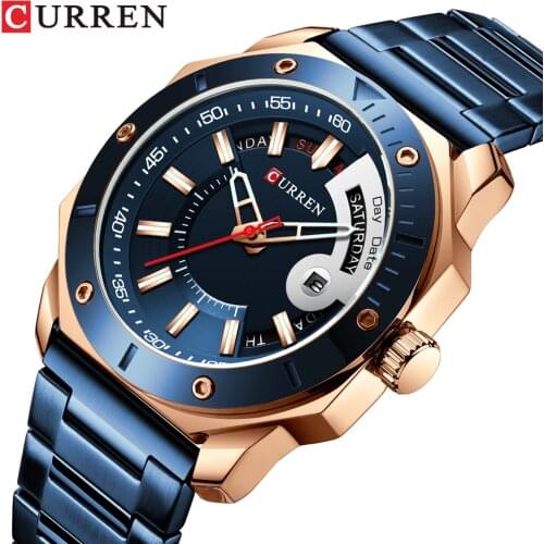 CURREN New Arrival Fashion Quartz Men Watches Chic Business Stainless Steel Watch Mens Sport Waterproof Male Clock часы мужские