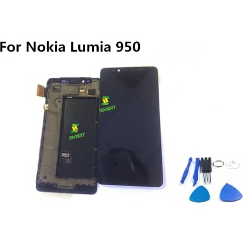 Black LCD Display Touch Screen Digitizer Assembly With Frame Replacement Part For Microsoft Nokia Lumia 950