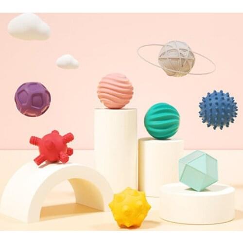 Baby Touch Hand Ball Toys Training Massage Soft Rubber Textured Multi Sensory Tactile Pinch Hand Ball Children Gift