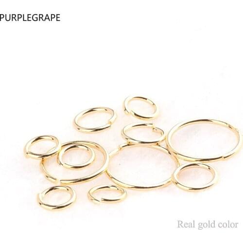 DIY earrings jewelry accessories copper plated gold color single ring connection circle open ring bracelet material 10pcs