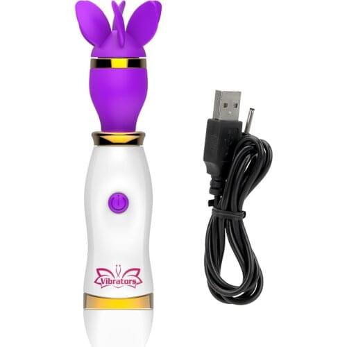 Clitoris Stimulate Tongue Licking Vibrator Breast Massage Sex Toys for Woman 12 Speed Female Masturbation AV Stick Rotation Oral