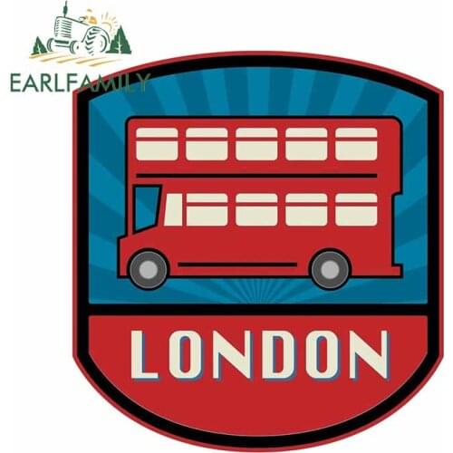 EARLFAMILY 13cm x 12.1cm for Bus Sign London Waterproof Car Stickers Trunk Cartoon Laptop Decoration Decal Refrigerator Graphics