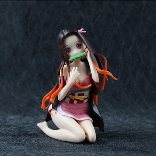 12cm Demon Slayer Anime Figure Kamado Nezuko Sexy Girl Action Figure Kneeling Version Nezuko Kamado Figurine Collectible Toys