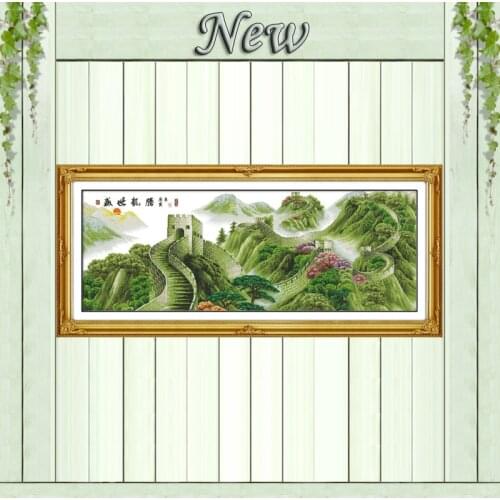 The Great Wall of China Mountain Scenery painting Counted print on canvas 14CT 11CT Cross Stitch Needlework kits Embroidery Sets