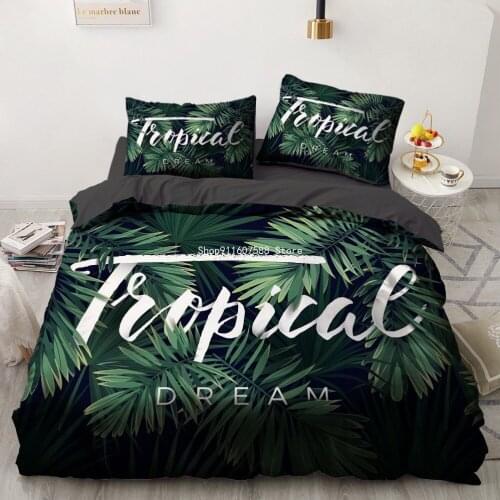 3D Nordic Spring Bedding Sets Color Quilt Covers Pillow Shams Green Duvet Cover Sets Bedclothes Plant Bed Linens Home Textile